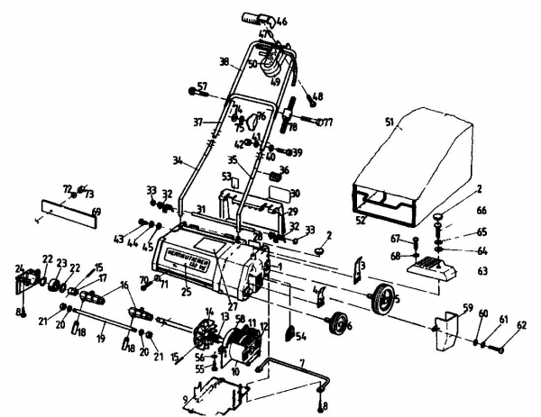 Ersatzteile Golf Elektrovertikutierer 132 VE Typ: 02846.01  (1988) Grundgerät