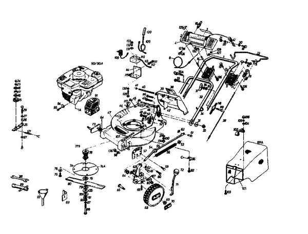 Ersatzteile Gutbrod Motormäher mit Antrieb HB 55 REL Typ: 02849.02  (1988) Grundgerät