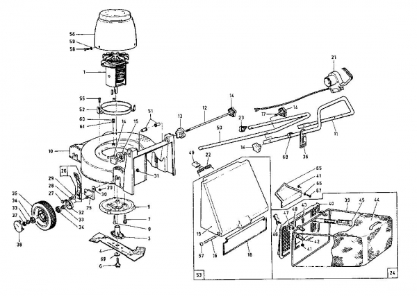 Ersatzteile Rotaro Elektromäher ROTARO  40  E Typ: 189-0143  (1989) Grundgerät