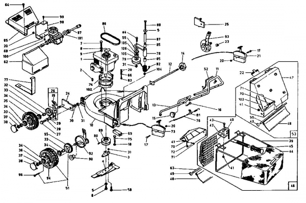 Ersatzteile Rotaro Motormäher mit Antrieb ROTARO  55 SV Typ: 189-0158  (1989) Grundgerät