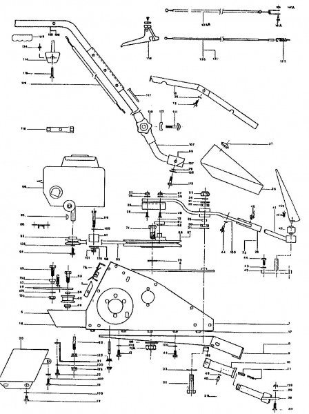 Ersatzteile MTD Balkenmäher Quick 105 I/C Typ: 189-0176  (1989) Holm 