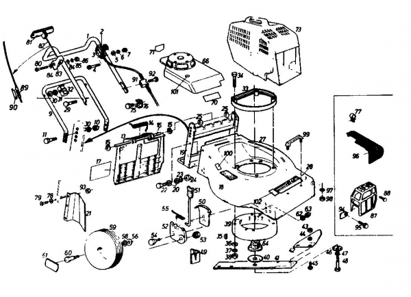 Ersatzteile Gutbrod Motormäher HB 46-4 T Typ: 02866.05  (1988) Grundgerät