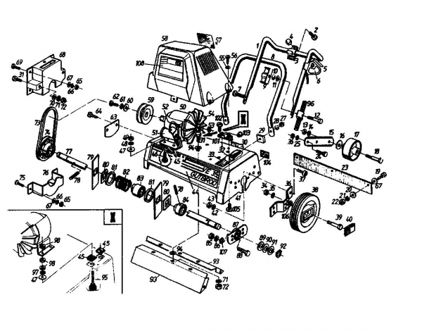 Ersatzteile Gutbrod Elektrovertikutierer VE 35 Typ: 02645.09  (1988) Grundgerät