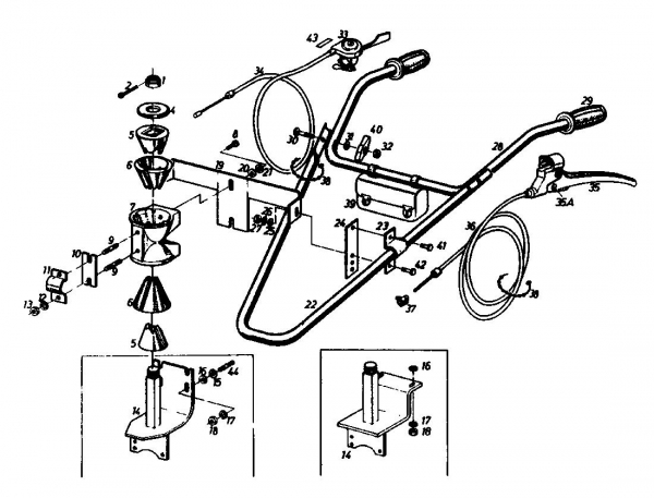 Ersatzteile Gutbrod Balkenmäher BM 100-2/G Typ: 07507.01  (1988) Holm