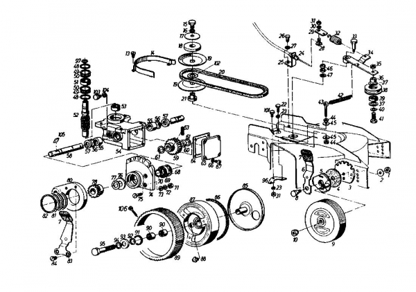 Ersatzteile Gutbrod Motormäher mit Antrieb SB 51 R Typ: 02608.04  (1988) Getriebe