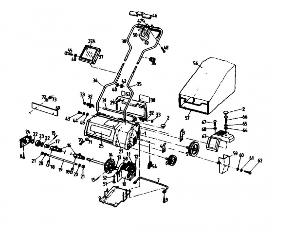 Ersatzteile Gutbrod Elektrovertikutierer VE 32 Typ: 02846.04  (1988) Grundgerät
