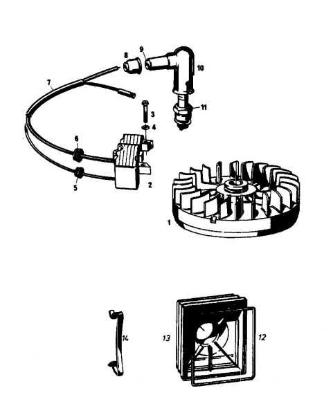 Ersatzteile Gutbrod Motormäher mit Antrieb SB 51 R Typ: 02608.04  (1988) Schwungrad
