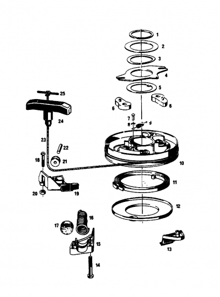 Ersatzteile Gutbrod Motormäher mit Antrieb SB 51 R Typ: 02608.04  (1988) Reversierstarter