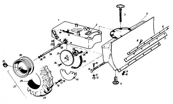 Ersatzteile Gutbrod Schneeräumer SR 800 E Typ: 02888.06  (1988) Grundgerät