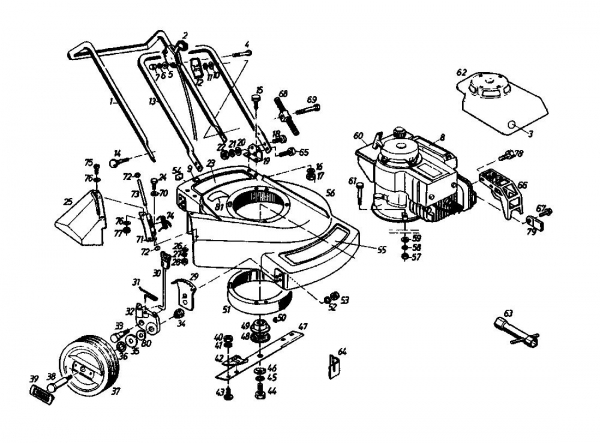 Ersatzteile Gutbrod Motormäher 135 BL 4 T Typ: 02869.04  (1988) Grundgerät