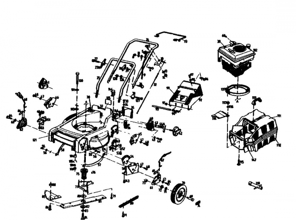 Ersatzteile Golf Motormäher mit Antrieb 345 HR 4 Typ: 02847.04  (1989) Grundgerät