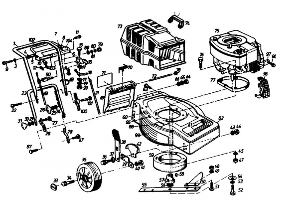 Ersatzteile Golf Motormäher mit Antrieb 245 HR 4 Typ: 02647.05  (1989) Grundgerät