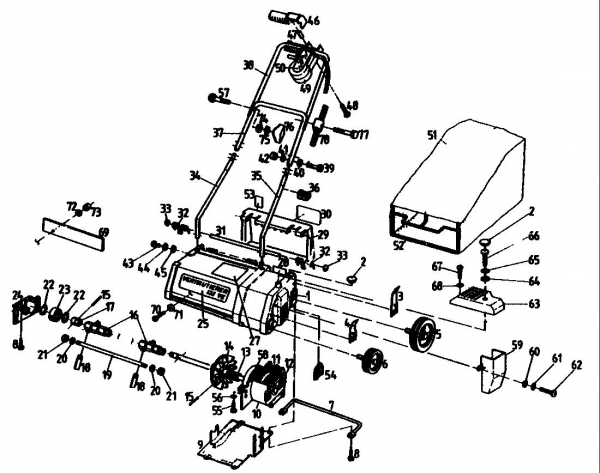 Ersatzteile Golf Elektrovertikutierer 132 VE Typ: 02846.03  (1989) Grundgerät