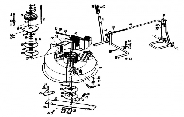 Ersatzteile Golf Rasentraktoren Spider 170 SD 4 Typ: 02840.03 (1989) Mähwerk 66cm