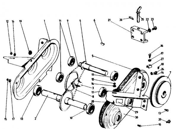 Ersatzteile Golf Motorhacken 160 MS 4 Typ: 07514.02  (1989) Kettenkasten