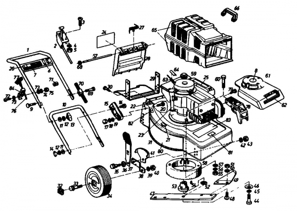 Ersatzteile Golf Motormäher 245 HL 4 Typ: 02874.09  (1989) Grundgerät