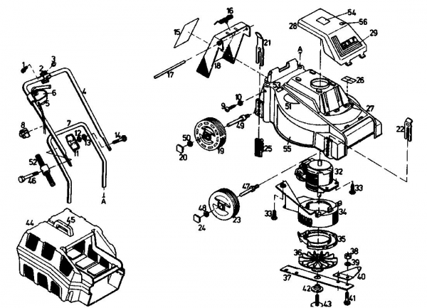 Ersatzteile Golf Elektromäher 140 HE Typ: 02889.03  (1989) Grundgerät