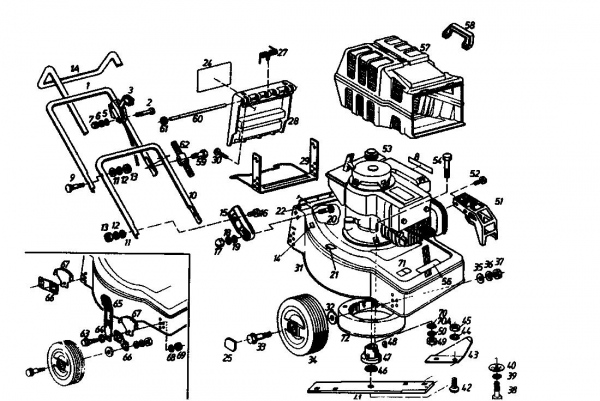 Ersatzteile Golf Motormäher Golf HBL Typ: 02880.04 (1989) Grundgerät
