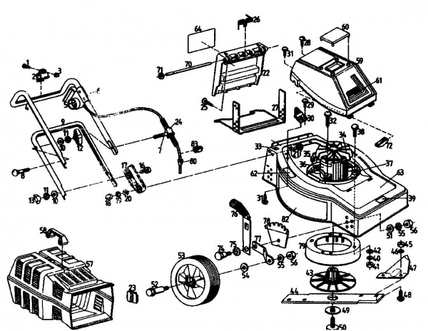 Ersatzteile Golf Elektromäher 345 HLES Typ: 02841.03  (1989) Grundgerät