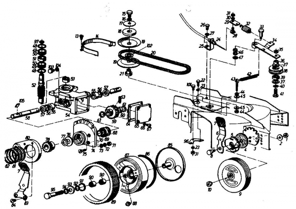 Ersatzteile Gutbrod Motormäher mit Antrieb SB 51 R Typ: 02608.04  (1989) Grundgerät