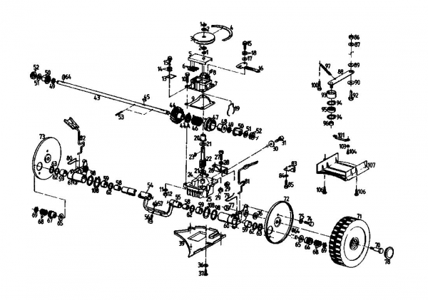 Ersatzteile Gutbrod Motormäher mit Antrieb HB 47 R-2 T Typ: 02847.05  (1989) Getriebe