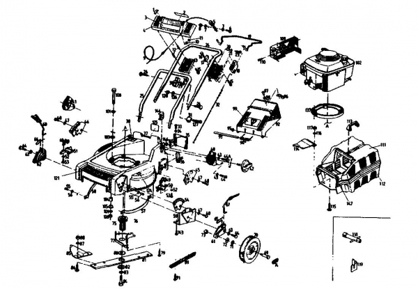 Ersatzteile Gutbrod Motormäher mit Antrieb HB 47 R-2 T Typ: 02847.05  (1989) Grundgerät