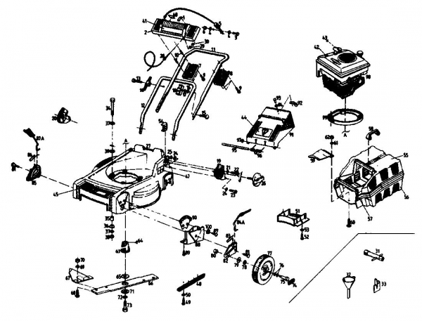 Ersatzteile Gutbrod Motormäher HB 47-4 TBS Typ: 02848.03  (1989) Grundgerät