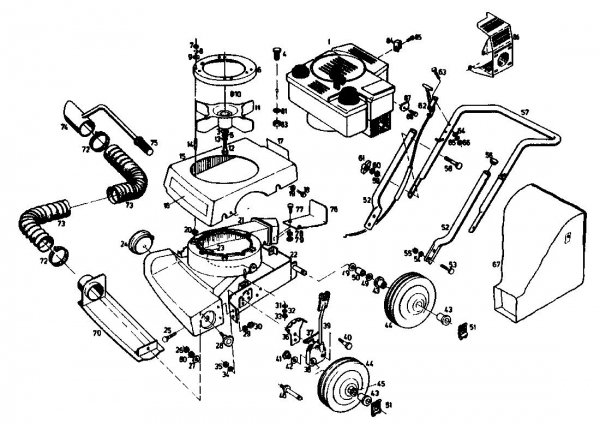 Ersatzteile Gutbrod Laubbläser, Laubsauger LB 55-45 Typ: 02871.01  (1989) Grundgerät