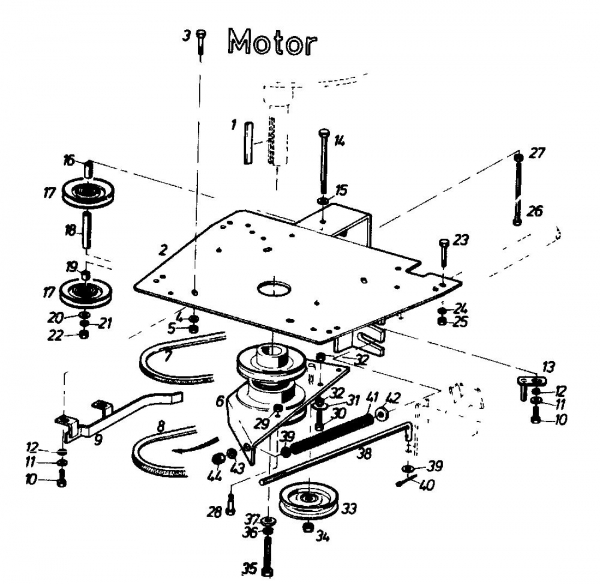 Ersatzteile Gutbrod Rasentraktoren Sprint 1000 E Typ: 02840.04  (1989) Fahrantrieb, Mähantrieb