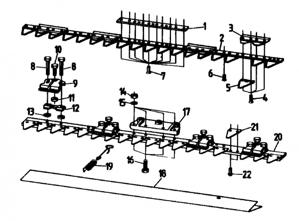 Ersatzteile Gutbrod Balkenmäher BM 100-2/G Typ: 07507.01  (1989) Mähbalken