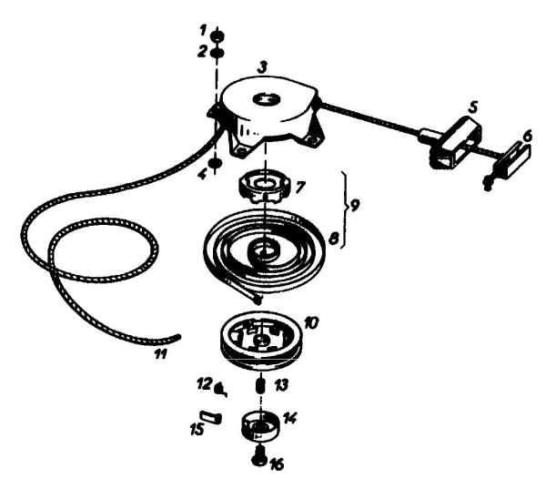 Ersatzteile Gutbrod Balkenmäher BM 100 4/BS Typ: 07507.02  (1989) Reversierstarter