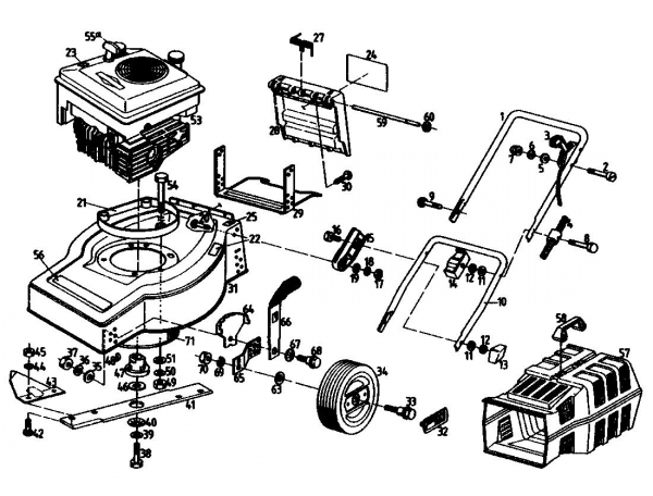 Ersatzteile Gutbrod Motormäher Turbo B-Q Typ: 02893.03  (1989) Grundgerät