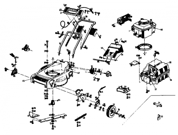 Ersatzteile Gutbrod Motormäher HB 47-2 T Typ: 02848.01  (1989) Grundgerät