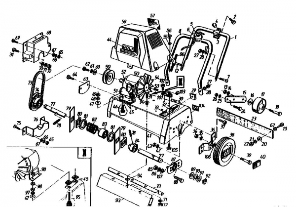 Ersatzteile Golf Elektrovertikutierer 135 VE Typ: 02645.08  (1990) Grundgerät