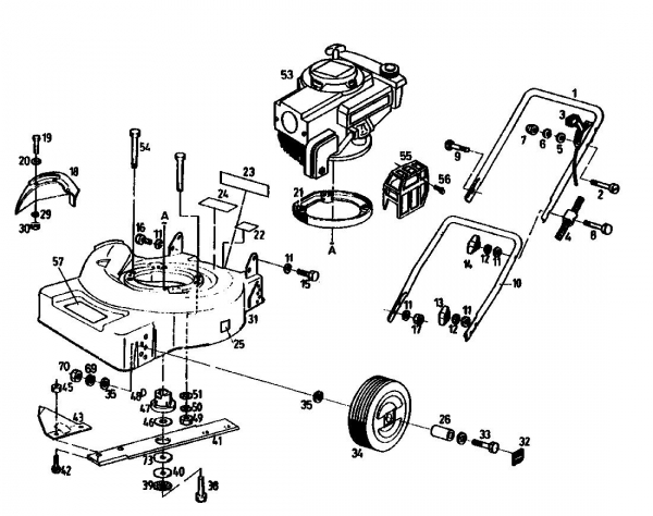 Ersatzteile Golf Motormäher 248 S 4 Typ: 02670.01  (1990) Grundgerät