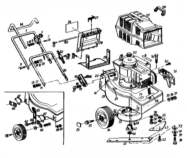 Ersatzteile Golf Elektromäher Golf HE Typ: 02881.04  (1990) Grundgerät