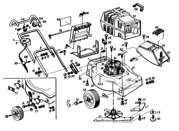 Ersatzteile Golf Elektromäher 245 EF Typ: 02881.02  (1990) Grundgerät