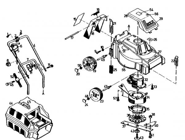 Ersatzteile Golf Elektromäher 140 HEF Typ: 02889.09  (1990) Grundgerät