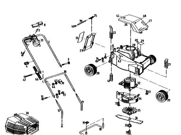 Ersatzteile Golf Elektromäher 132 HE Typ: 02845.04  (1990) Grundgerät