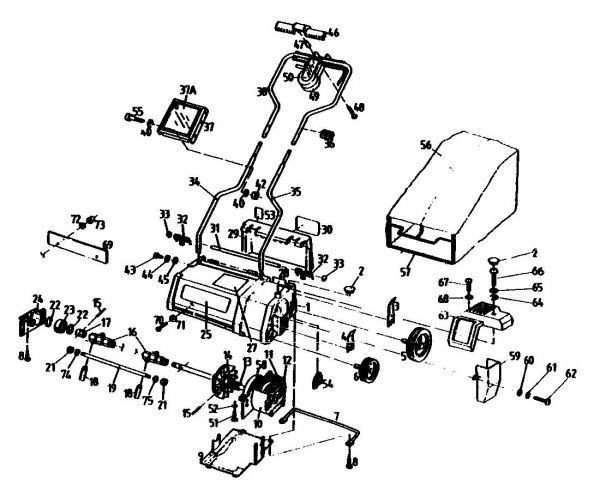 Ersatzteile Gutbrod Elektrovertikutierer VE 32 Typ: 02846.04  (1990) Grundgerät
