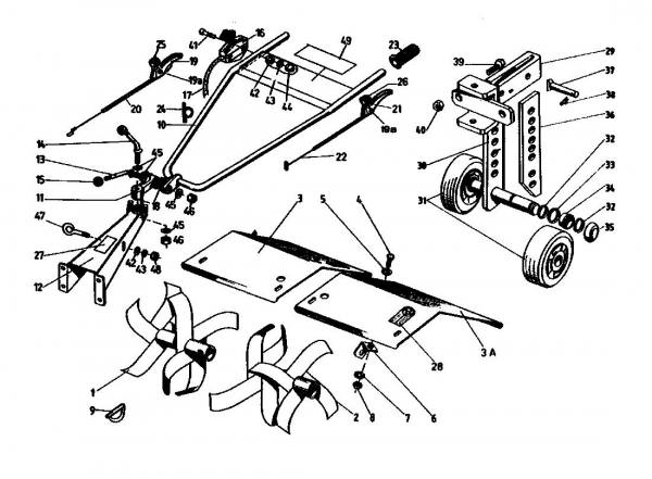 Ersatzteile Gutbrod Motorhacken MB 60-52 Typ: 07514.03 (1990) Hacksterne, Holm