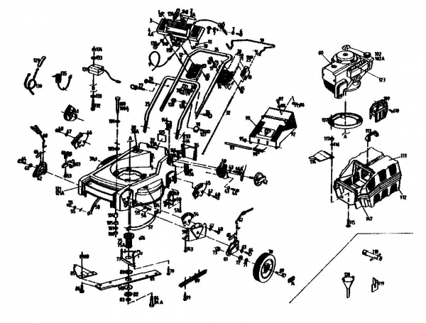 Ersatzteile Gutbrod Motormäher mit Antrieb HB 47 R Typ: 02847.08  (1990) Grundgerät