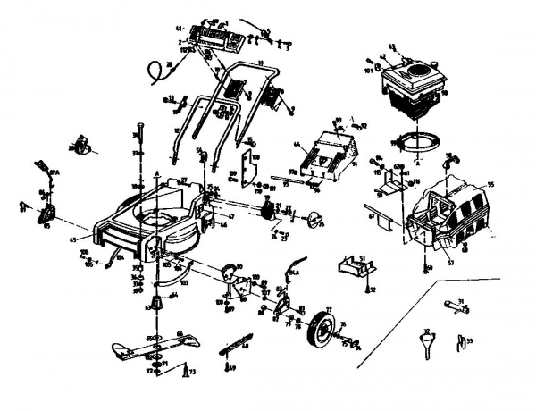 Ersatzteile Gutbrod Motormäher HB 47-4 TBS Typ: 02848.06  (1990) Grundgerät