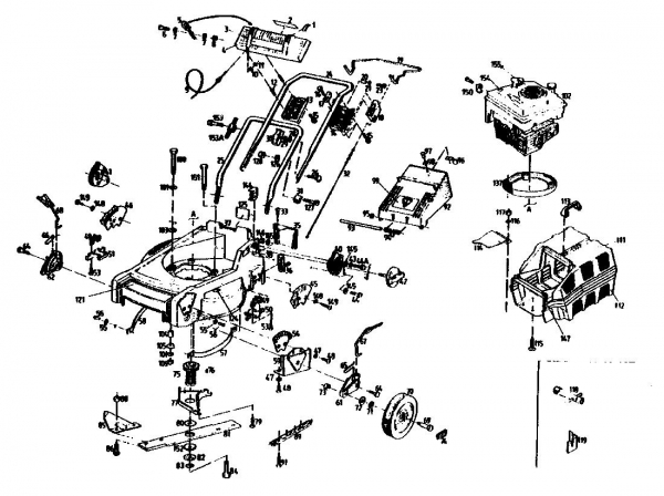 Ersatzteile Gutbrod Motormäher mit Antrieb HB 47 R-4 BS Typ: 04001.01  (1990) Grundgerät