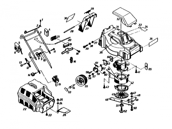Ersatzteile Gutbrod Elektromäher HE 40 LS Typ: 02653.01  (1990) Grundgerät