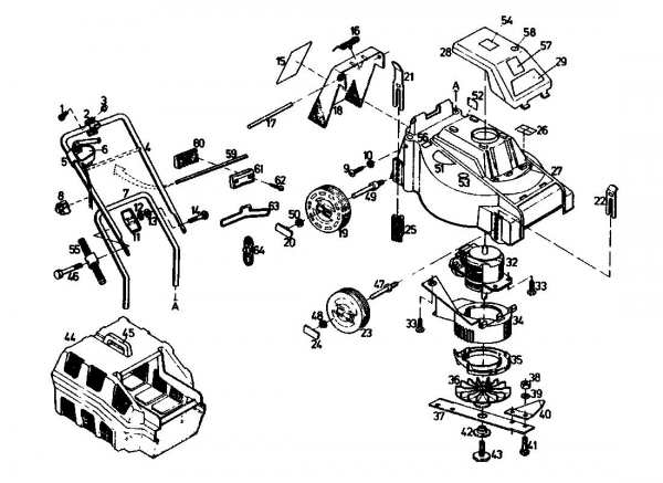 Ersatzteile Gutbrod Elektromäher HE 40 Typ: 02889.04  (1990) Grundgerät