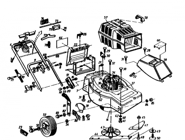 Ersatzteile Gutbrod Elektromäher Turbo HE Typ: 02899.02  (1990) Grundgerät