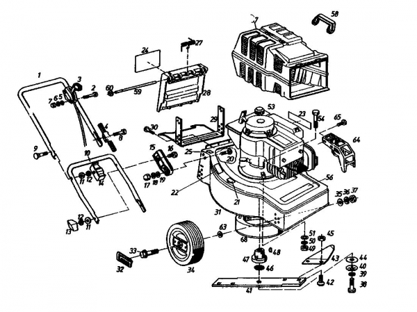 Ersatzteile Gutbrod Motormäher Turbo B Typ: 02893.01  (1990) Grundgerät