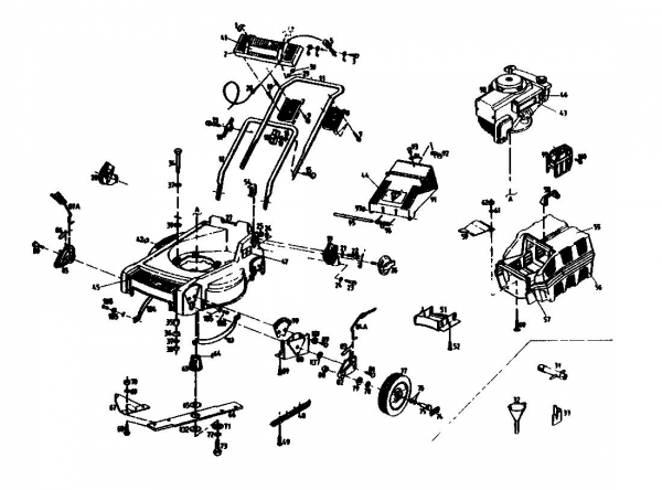 Ersatzteile Gutbrod Motormäher HB 47-4 T Typ: 02848.02  (1990) Grundgerät