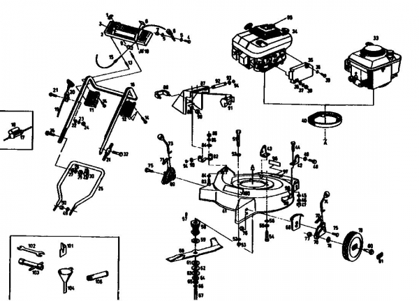 Ersatzteile Gutbrod Motormäher MS 482 Typ: 04008.01  (1990) Grundgerät